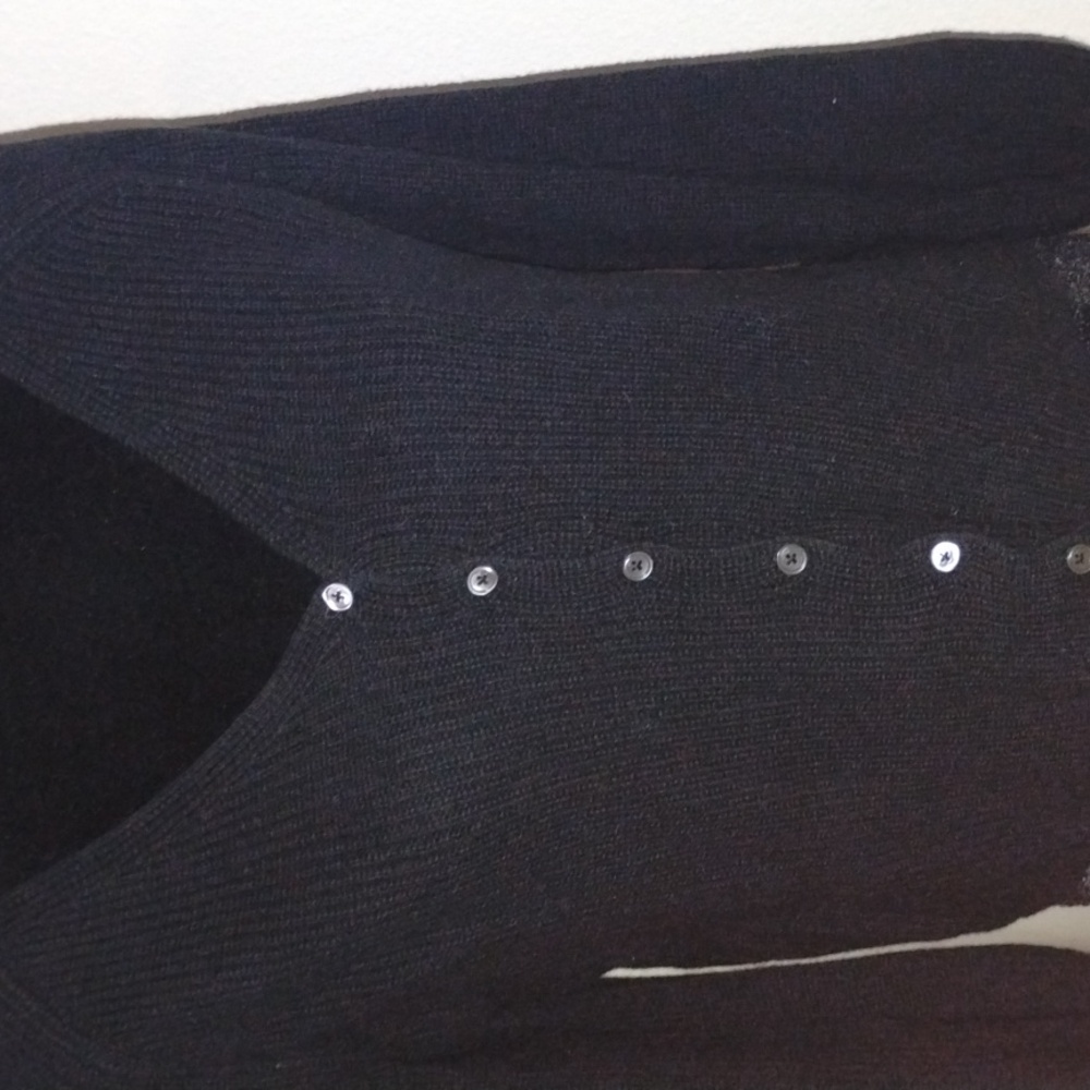 Wilfred Black Button-Up V-Neck Cardigan, Size 2XS